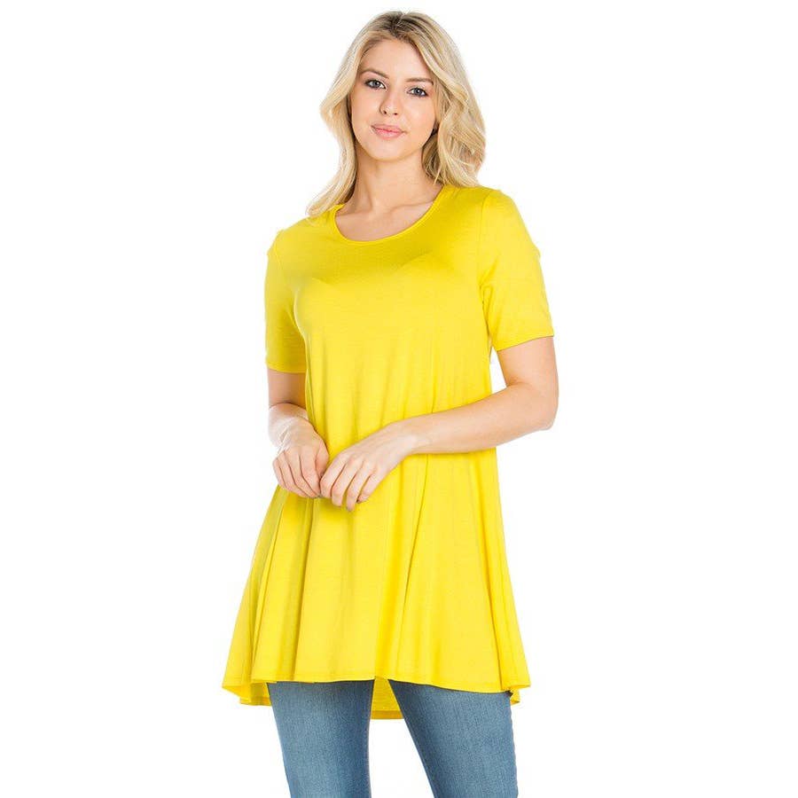 ATP-2268RS Short Sleeve A-Line Tunic | Made in USA | Azules Wholesale