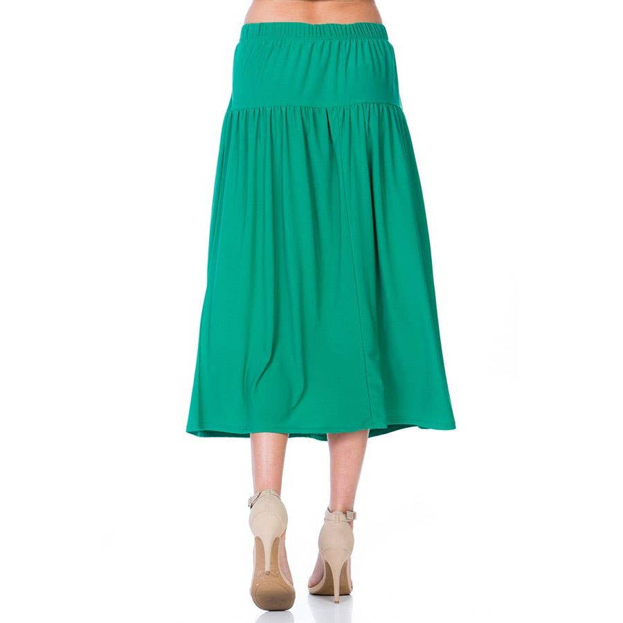 ASK-9026PS Contemporary Midi Skirt | Made in USA | Azules Wholesale