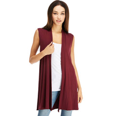 AJK-3010RS Womens Long Sleeveless Vests with Side Pockets | Made in USA | Azules Wholesale