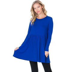 ATP-2271RS Long Sleeve Ruffle Hem Tunic | Made in USA | Azules Wholesale