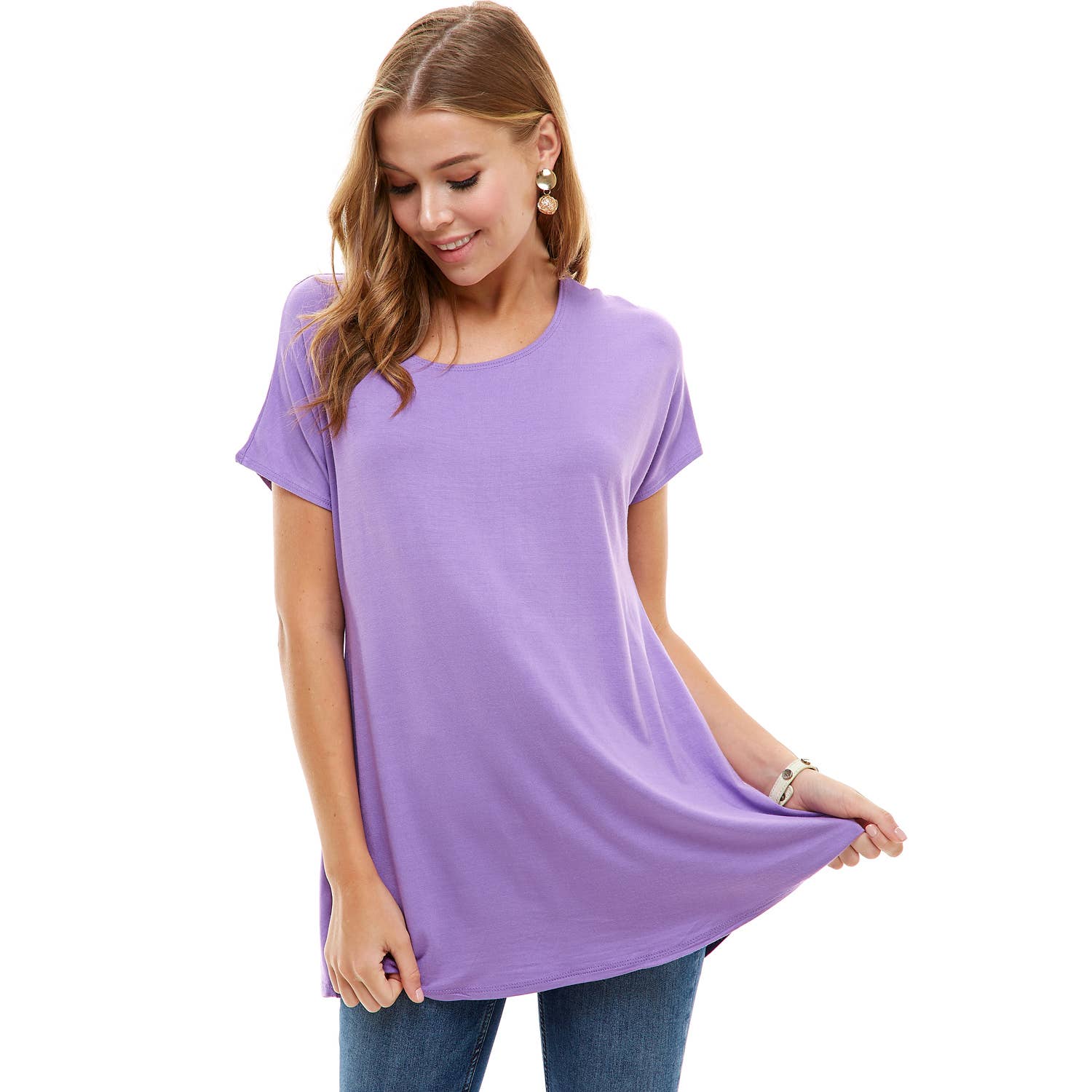 ATP-2277RS Basic Cap Sleeve Tunic | Made in USA | Azules Wholesale