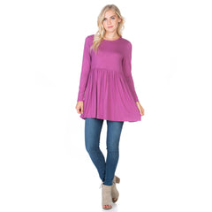 ATP-2271RS Long Sleeve Ruffle Hem Tunic | Made in USA | Azules Wholesale