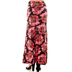 ASK-9001PS High Waisted Floral Print Maxi Skirt | Made in USA | Azules Wholesale