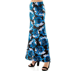 ASK-9001PS High Waisted Floral Print Maxi Skirt | Made in USA | Azules Wholesale