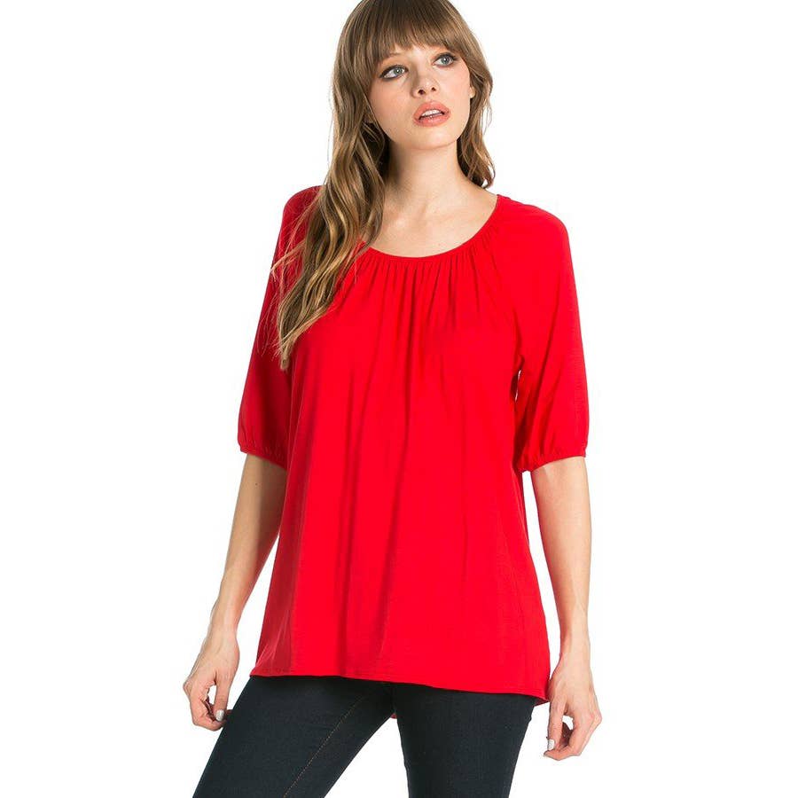 ATP-2272RS Elastic Short Sleeve Tunic | Made in USA | Azules Wholesale