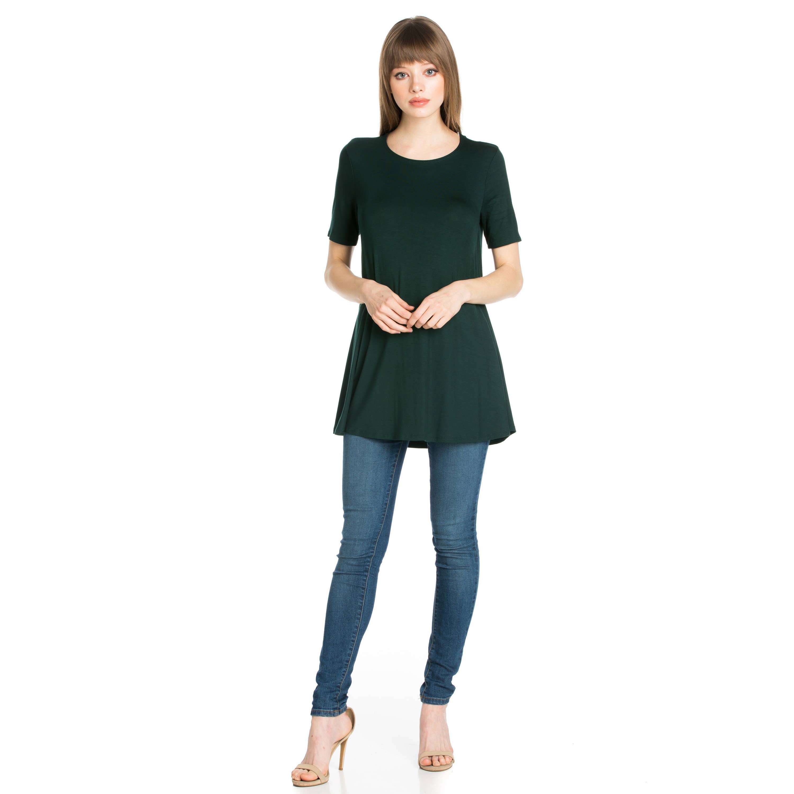 ATP-2268RS Short Sleeve A-Line Tunic | Made in USA | Azules Wholesale