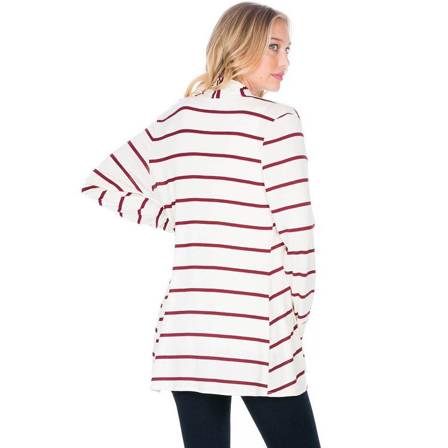 AJK-3003RS-STRIPE CASUAL CARDIGAN | Made in USA | Azules Wholesale