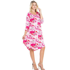 ADS-8263PS Women's Floral Mini Scoop Hem Dress | Made in USA | Azules Wholesale