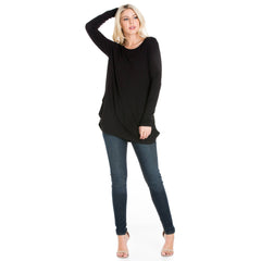 ATP-2304RS Long Sleeve Ruched Side Tunic | Made in USA | Azules Wholesale