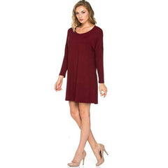 ADS-8225RS Long Sleeve Above The Knee Loose Fit Tunic Dress | Made in USA | Azules Wholesale