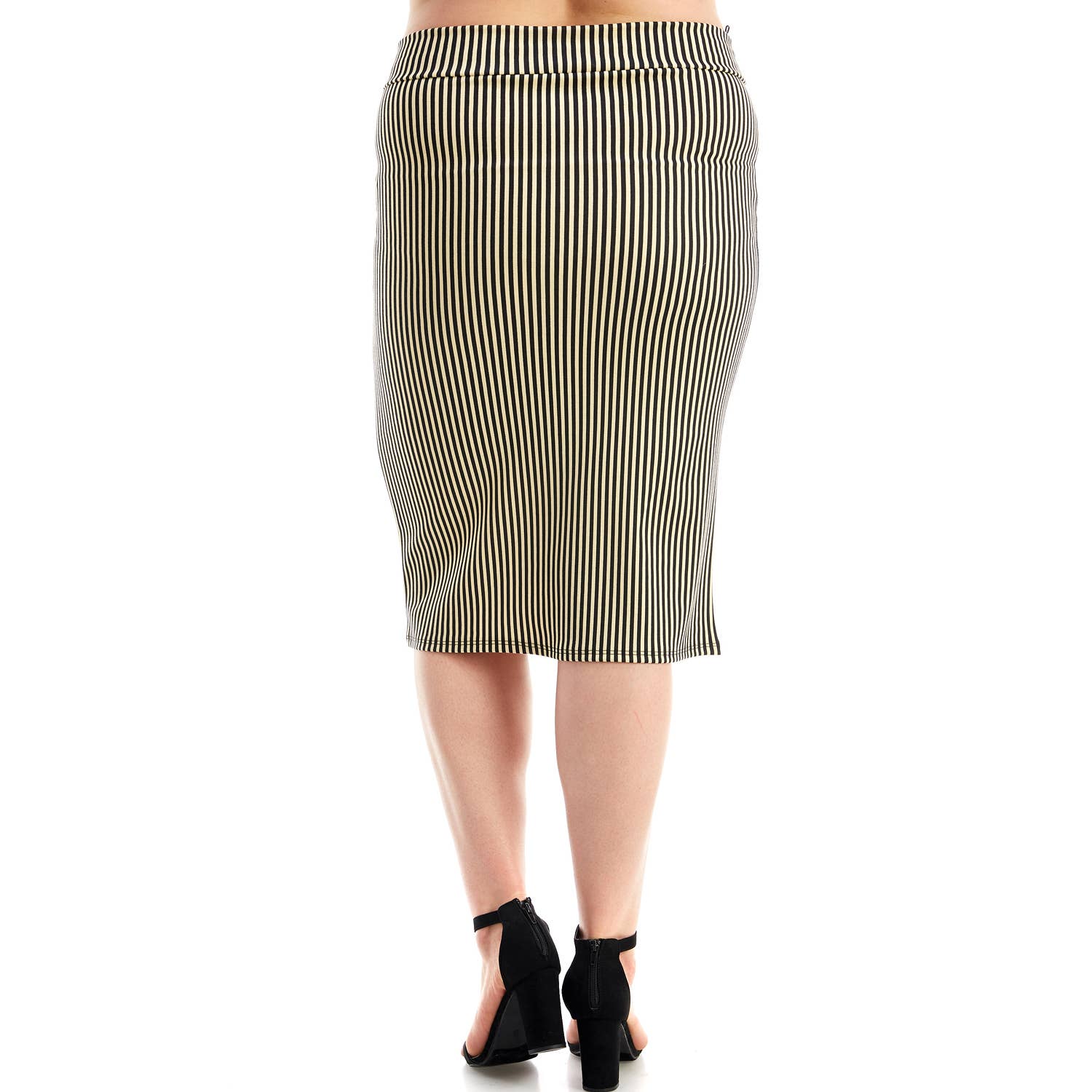 AKS-9014PTX Plus Size High Waisted Print Pencil Skirt Print | Made in USA | Azules Wholesale