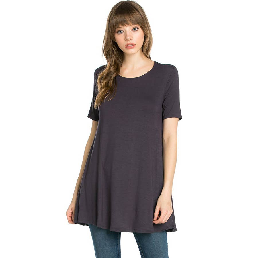 ATP-2268RS Short Sleeve A-Line Tunic | Made in USA | Azules Wholesale