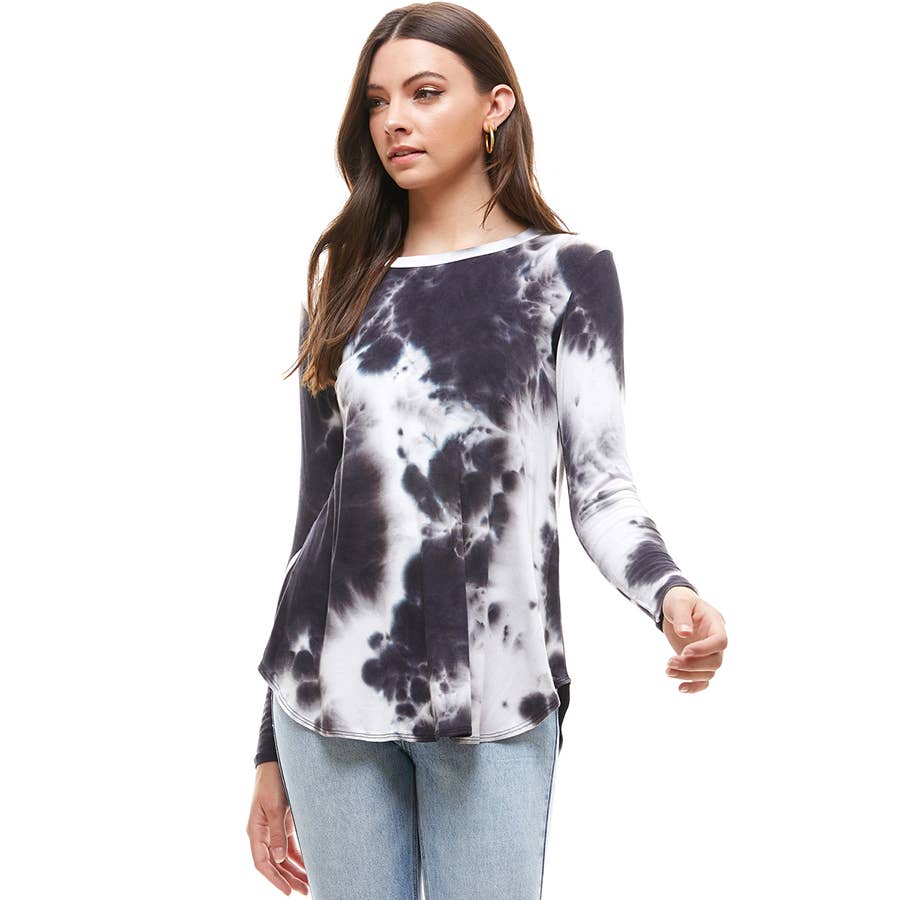 ATP-2270RS-Crew Neck TIE DYE Long Sleeve Top | Made in USA 