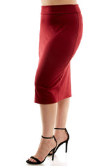 ASK-9014PTX Plus Size High Waisted Pencil Skirt | Made in USA | Azules Wholesale