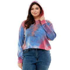 ATP-2332FTX-Plus Size Women's Hooded Long Sleeves Tie Dye to | Made in USA | Azules Wholesale