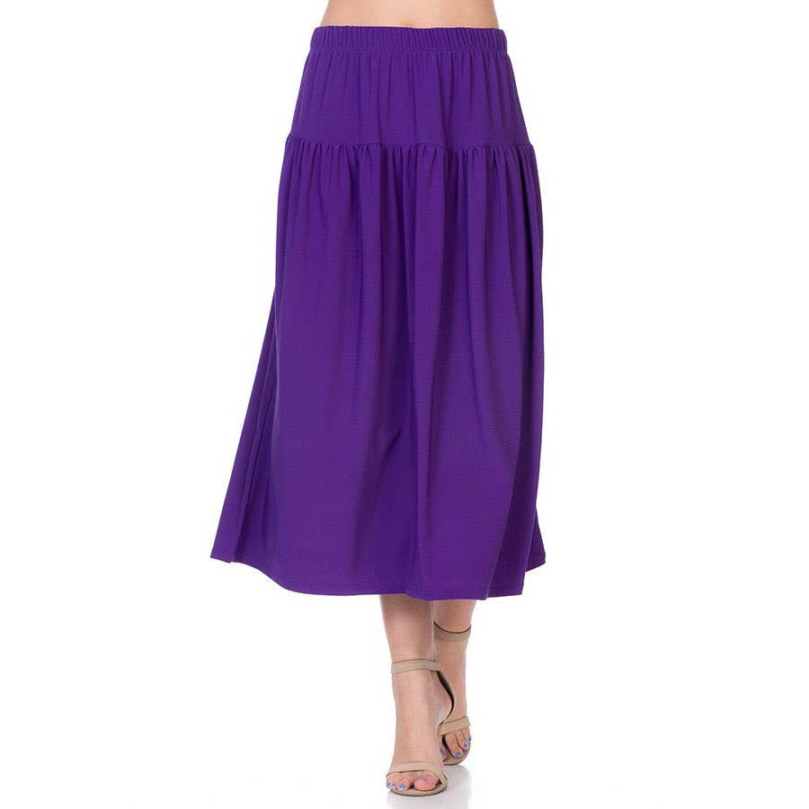 ASK-9026PS Contemporary Midi Skirt | Made in USA | Azules Wholesale