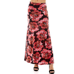 ASK-9001PS High Waisted Floral Print Maxi Skirt | Made in USA | Azules Wholesale