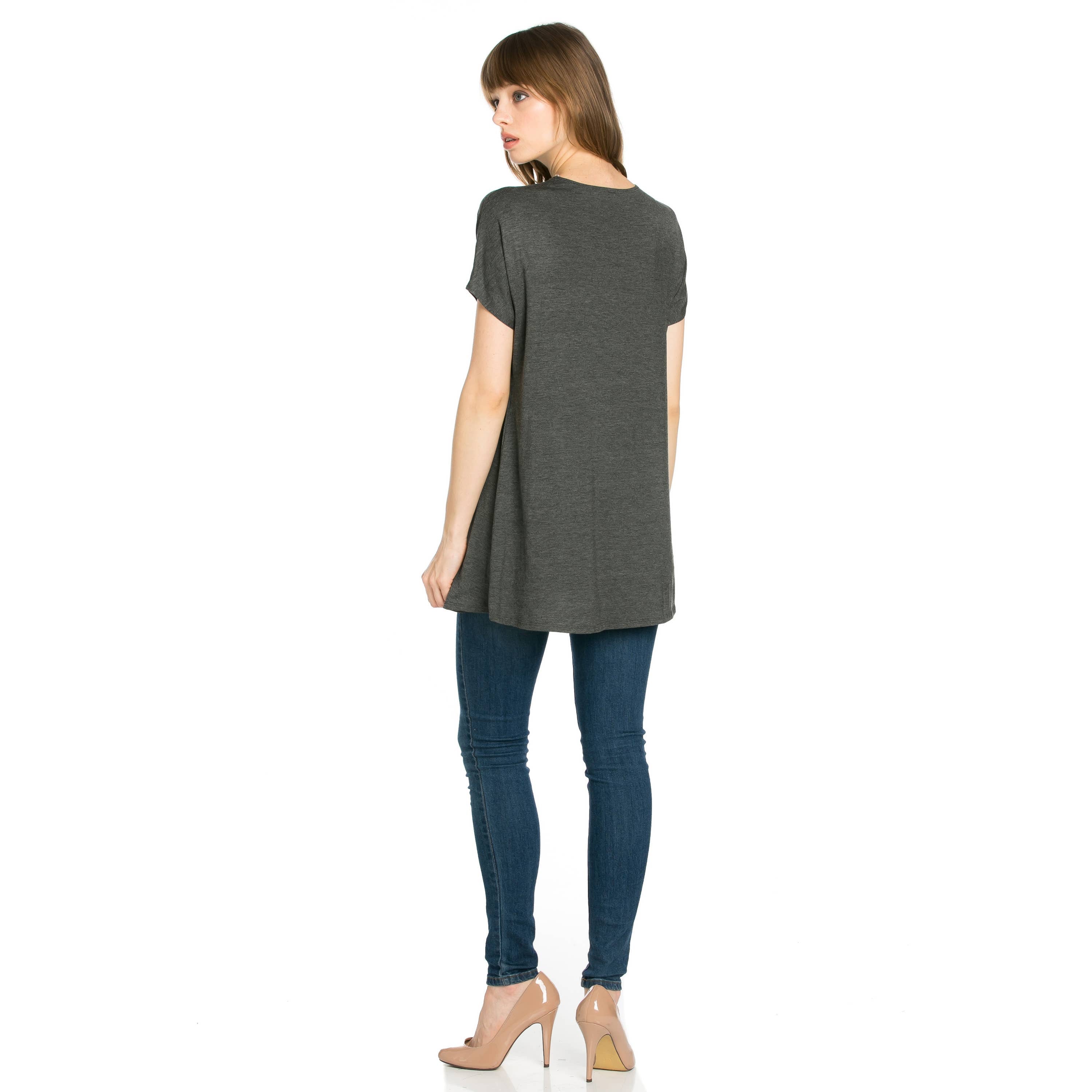 ATP-2277RS Basic Cap Sleeve Tunic | Made in USA | Azules Wholesale