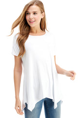 ATP-2307RS Cap Sleeve Basic Asymmetric Tunic