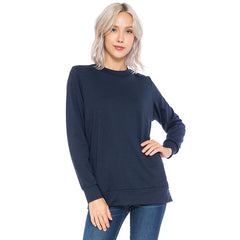 ATP-2323FT-Women's Solid Boy Friend Fit Tunic | Made in USA | Azules Wholesale