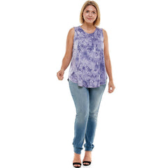 ATP-2308RSX-Plus Size Tie Dye Casual Sleeveless Top | Made in USA | Azules Wholesale