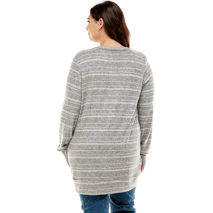 ATP-2301HCX-Plus Size Long Sleeve Pullover Sweater Tunic | Made in USA | Azules Wholesale