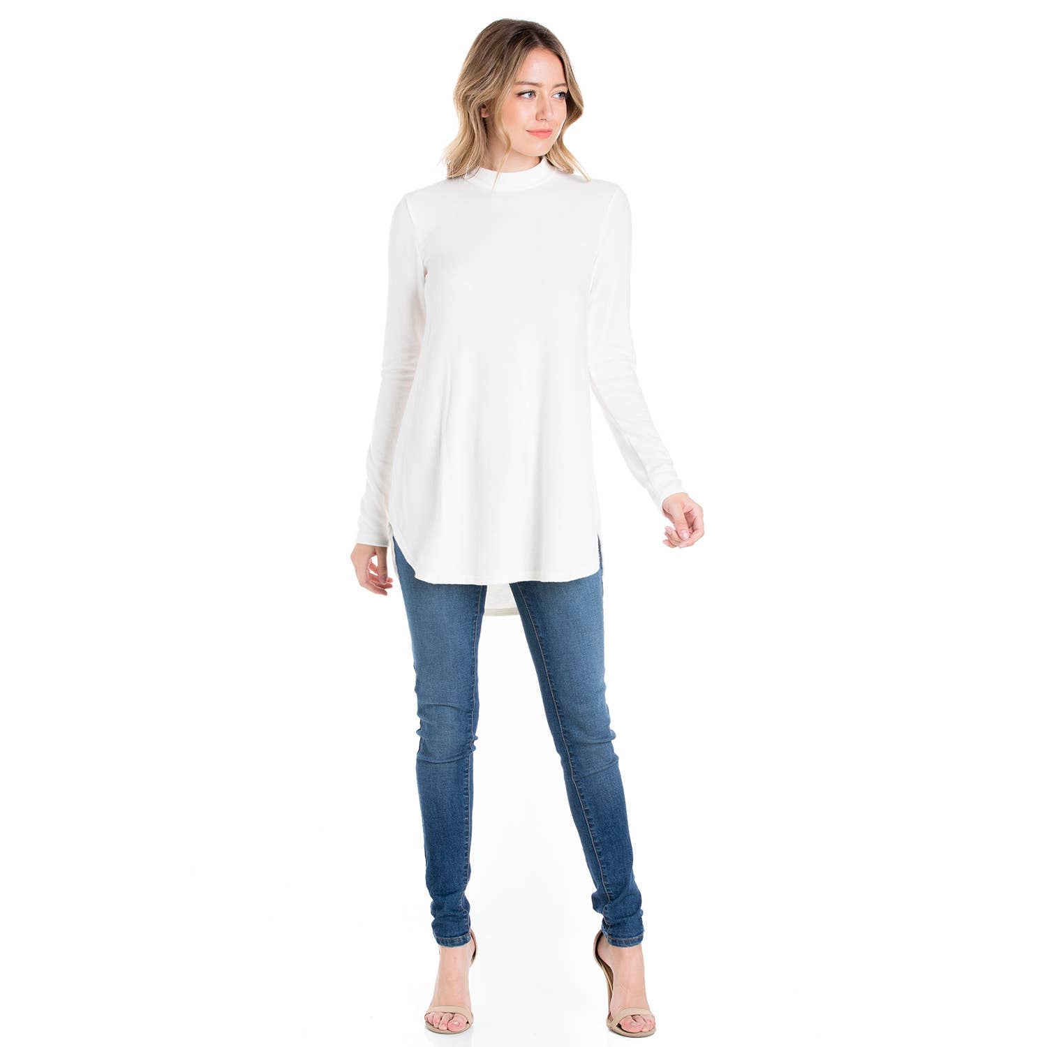 ATP-2289HC Mock Neck Long Sleeve Knit Tunic | Made in USA | Azules Wholesale