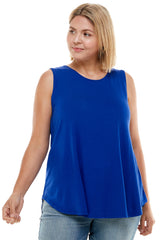 2308RSX | AZULES Women's Plus Size Solid Casual Sleeveless Top | Made in USA
