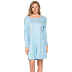 ADS-8225RS Long Sleeve Above The Knee Loose Fit Tunic Dress | Made in USA | Azules Wholesale