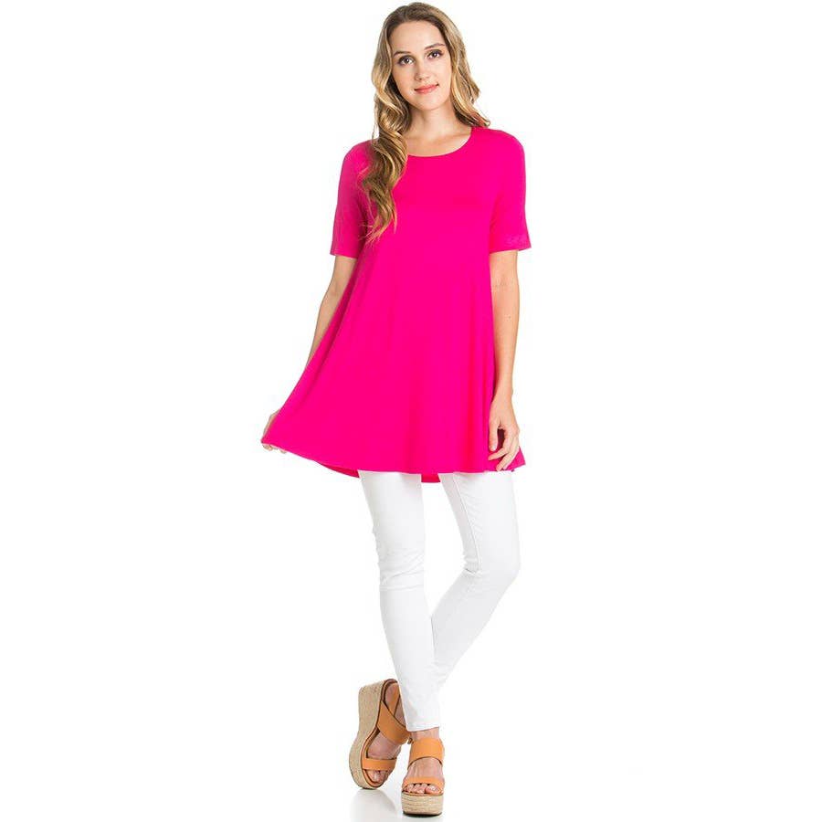 ATP-2268RS Short Sleeve A-Line Tunic | Made in USA | Azules Wholesale