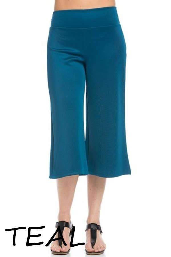 APT-1011TN-Wide Leg Capri Pants | Made in USA | Azules Wholesale