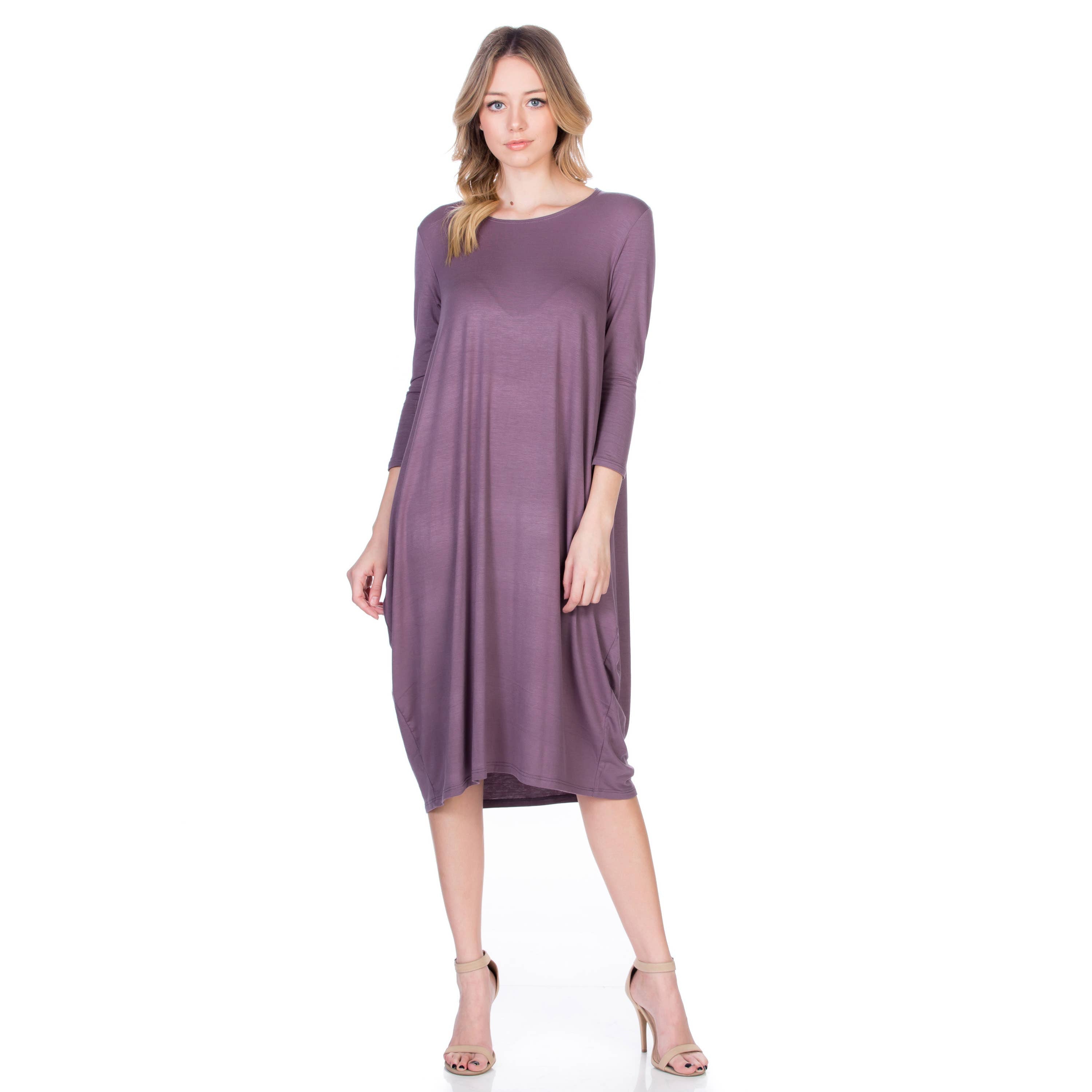 ADM-8255RS 3/4 Sleeve Midi Dress | Made in USA | Azules Wholesale