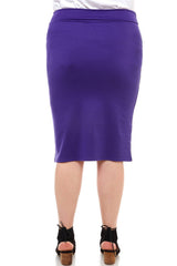 ASK-9014PTX Plus Size High Waisted Pencil Skirt | Made in USA | Azules Wholesale