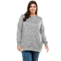 ATP-2301HCX-Plus Size Long Sleeve Pullover Sweater Tunic | Made in USA | Azules Wholesale