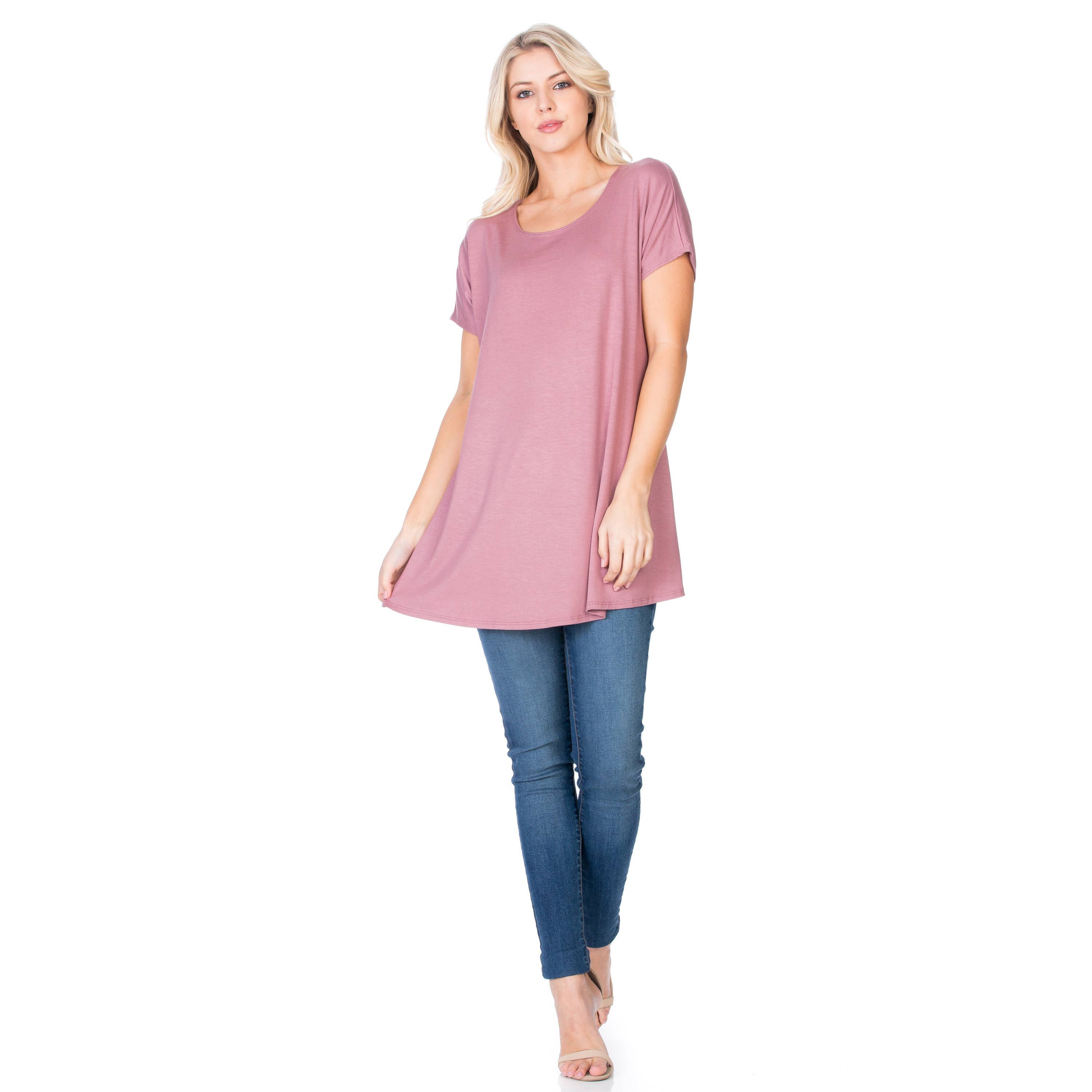 ATP-2277RS Basic Cap Sleeve Tunic | Made in USA | Azules Wholesale