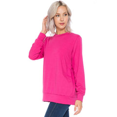 ATP-2323FT-Women's Solid Boy Friend Fit Tunic | Made in USA | Azules Wholesale