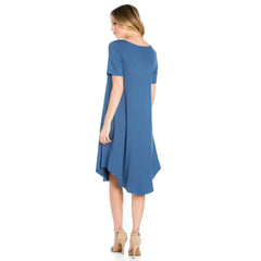 ADS-8262RS Modern Knee-Length Solid Dress | Made in USA | Azules Wholesale