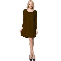 ADS-8225RS Long Sleeve Above The Knee Loose Fit Tunic Dress | Made in USA | Azules Wholesale