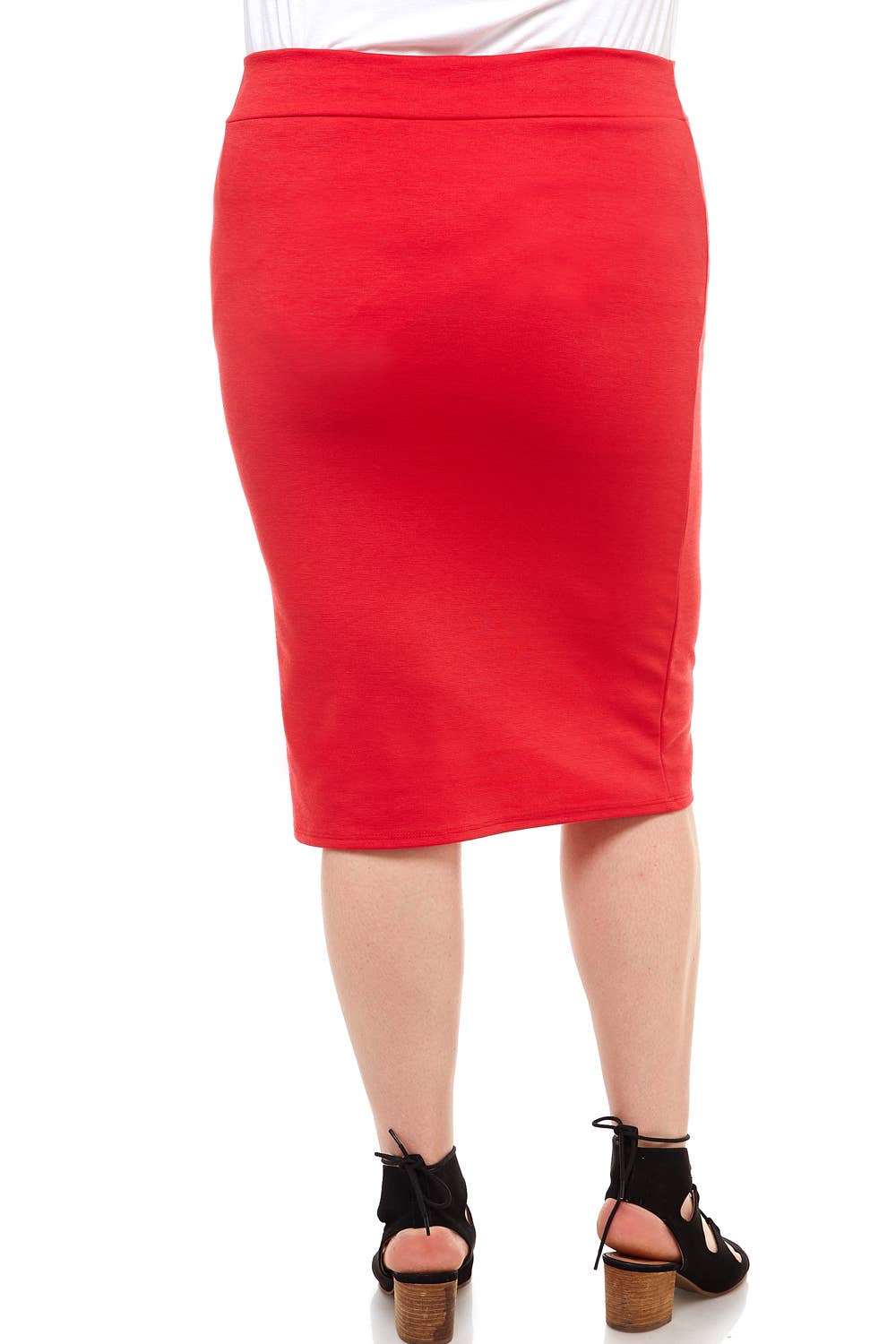 ASK-9014PTX Plus Size High Waisted Pencil Skirt | Made in USA | Azules Wholesale