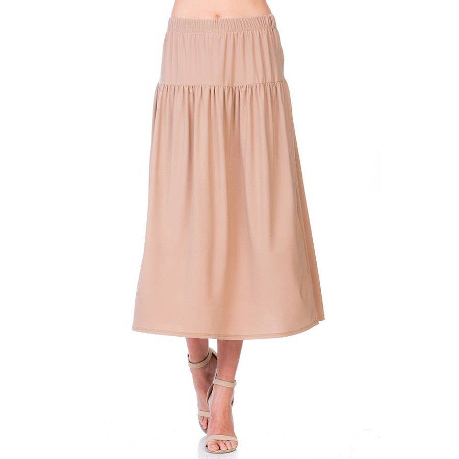 ASK-9026PS Contemporary Midi Skirt | Made in USA | Azules Wholesale