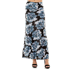 ASK-9001PS High Waisted Floral Print Maxi Skirt | Made in USA | Azules Wholesale