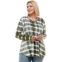 ATP-2270RSX-Plus Size Crew Neck Long Sleeve Top | Made in USA | Azules Wholesale