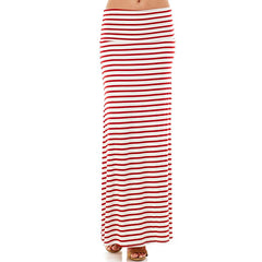 ASK-9001RS-Women's Stripe Comfort Maxi Skirt | Made in USA | Azules Wholesale