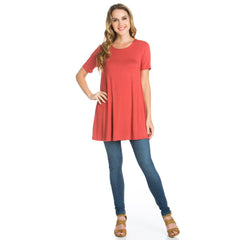 ATP-2268RS Short Sleeve A-Line Tunic | Made in USA | Azules Wholesale