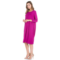 ADM-8255RS 3/4 Sleeve Midi Dress | Made in USA | Azules Wholesale