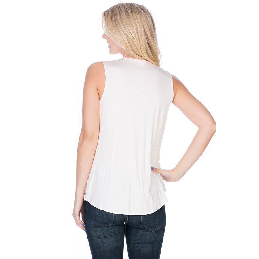 ATP-2224RS-Criss Cross Sleeveless Top | Made in USA | Azules Wholesale