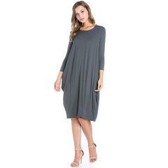 ADM-8255RS 3/4 Sleeve Midi Dress | Made in USA | Azules Wholesale