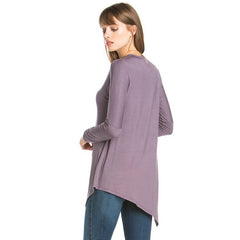 ATP-2262RS Asymmetric Crew Neck Long Sleeve Tunic | Made in USA | Azules Wholesale