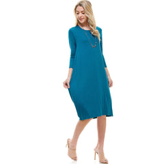 ADM-8255RS 3/4 Sleeve Midi Dress | Made in USA | Azules Wholesale