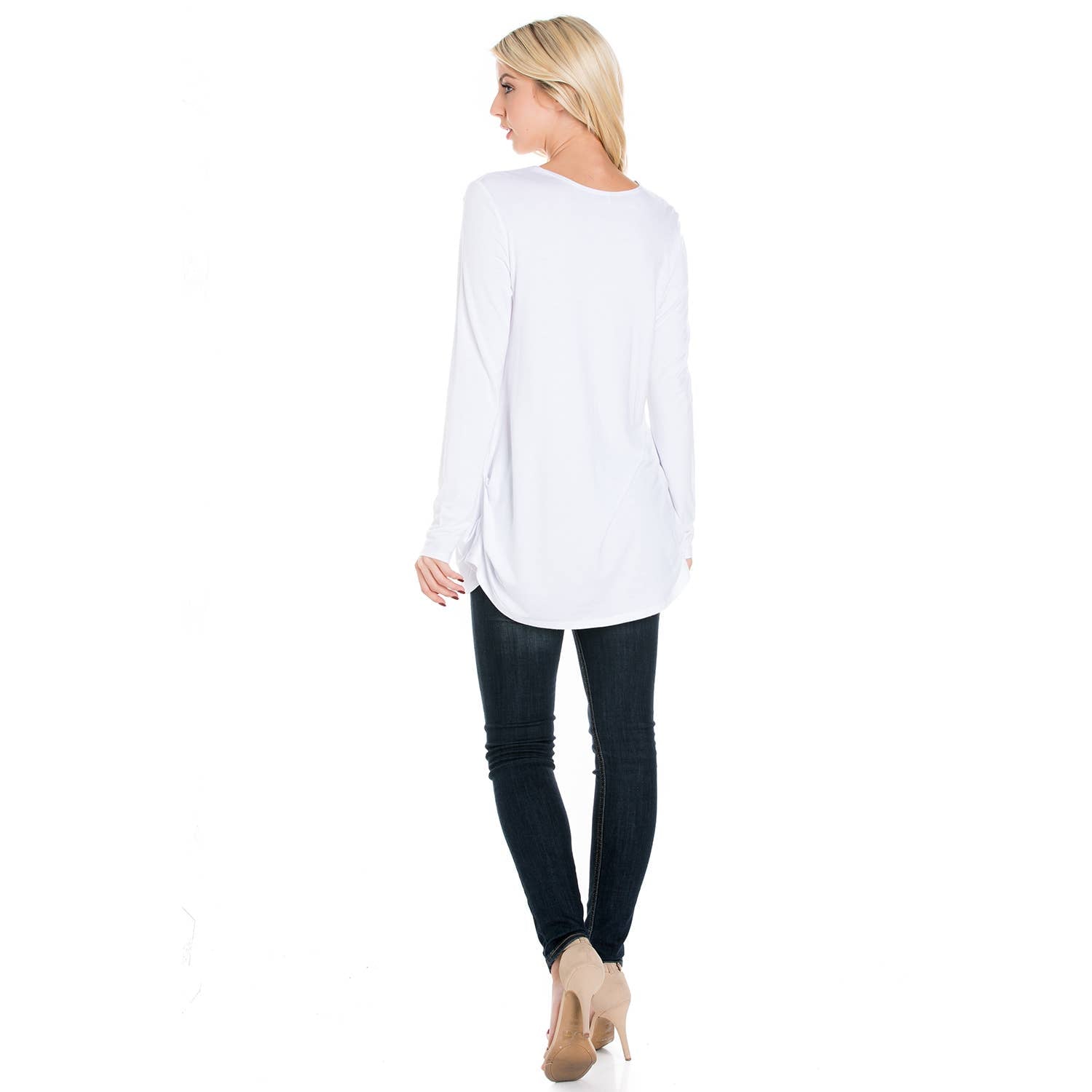 ATP-2304RS Long Sleeve Ruched Side Tunic | Made in USA | Azules Wholesale